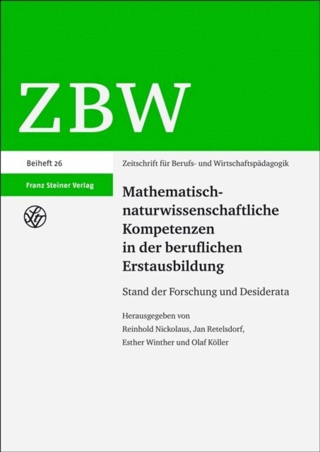 Olaf Koller, Esther Winther, Jan Retelsdorf, Reinhold Nickolaus - Mathematisch-naturwissenschaftliche Kompetenzen in der beruflichen Erstausbildung, E-bok