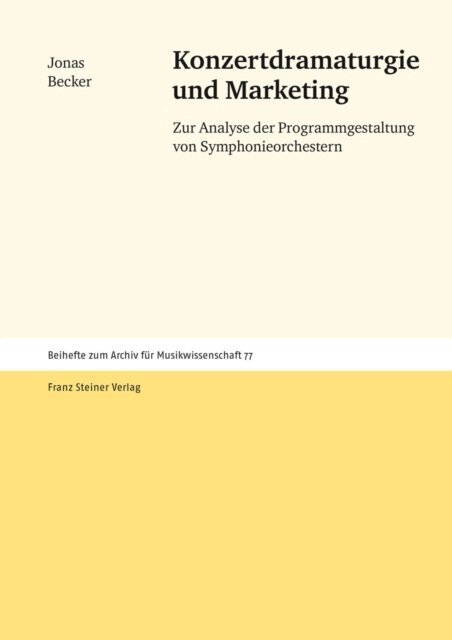 Jonas Becker - Konzertdramaturgie und Marketing, E-bok