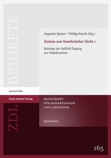 Philipp Rauth, Augustin Speyer - Syntax aus Saarbrucker Sicht 1, E-bok