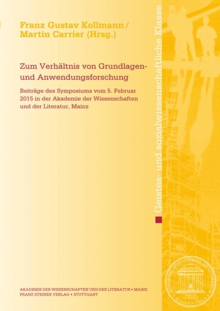 Martin Carrier, Franz Gustav Kollmann - Zum Verhältnis von Grundlagen- und Anwendungsforschung, E-bok