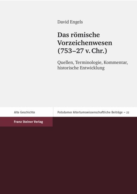 David Engels - Das romische Vorzeichenwesen (753-27 v. Chr.), E-bok