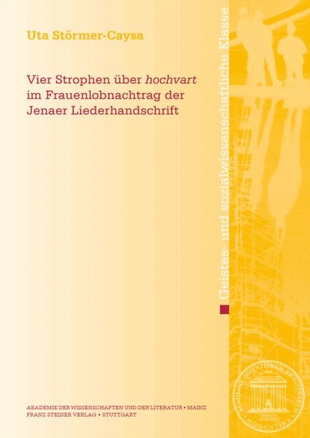 Uta Stormer-Caysa - Vier Strophen uber &quote;hochvart&quote; im Frauenlobnachtrag der Jenaer Liederhandschrift, E-bok