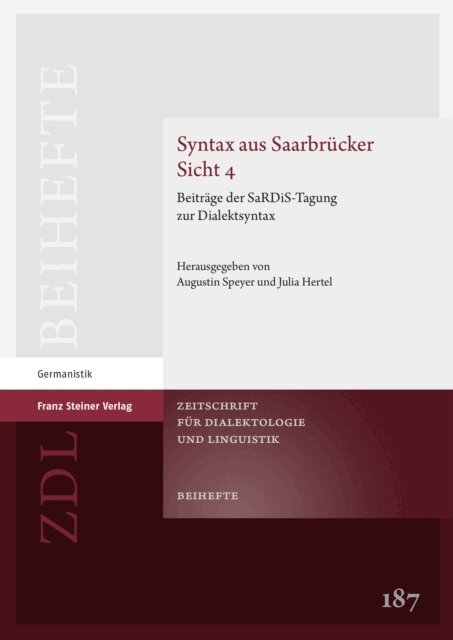 Julia Hertel, Augustin Speyer - Syntax aus Saarbrucker Sicht 4, E-bok