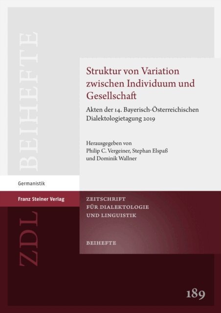 Dominik Wallner, Stephan Elspass, Philip C. Vergeiner - Struktur von Variation zwischen Individuum und Gesellschaft, E-bok