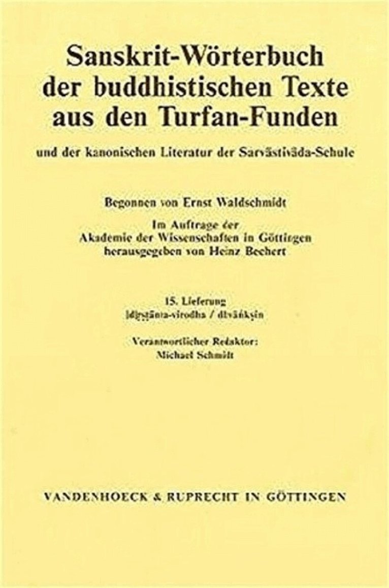 Vandenhoeck & Ruprecht Verlage, Heinz Bechert - Sanskrit-Worterbuch der buddhistischen Texte aus den Turfan-Funden. Lieferung 15, Häftad