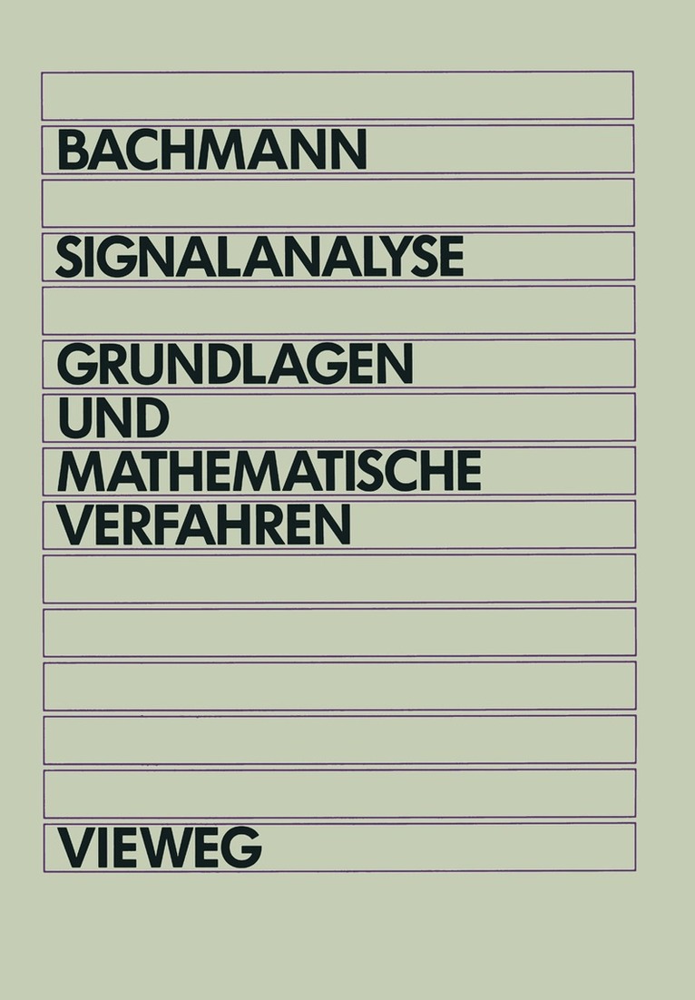 Wolfgang Bachmann - Signalanalyse, Häftad