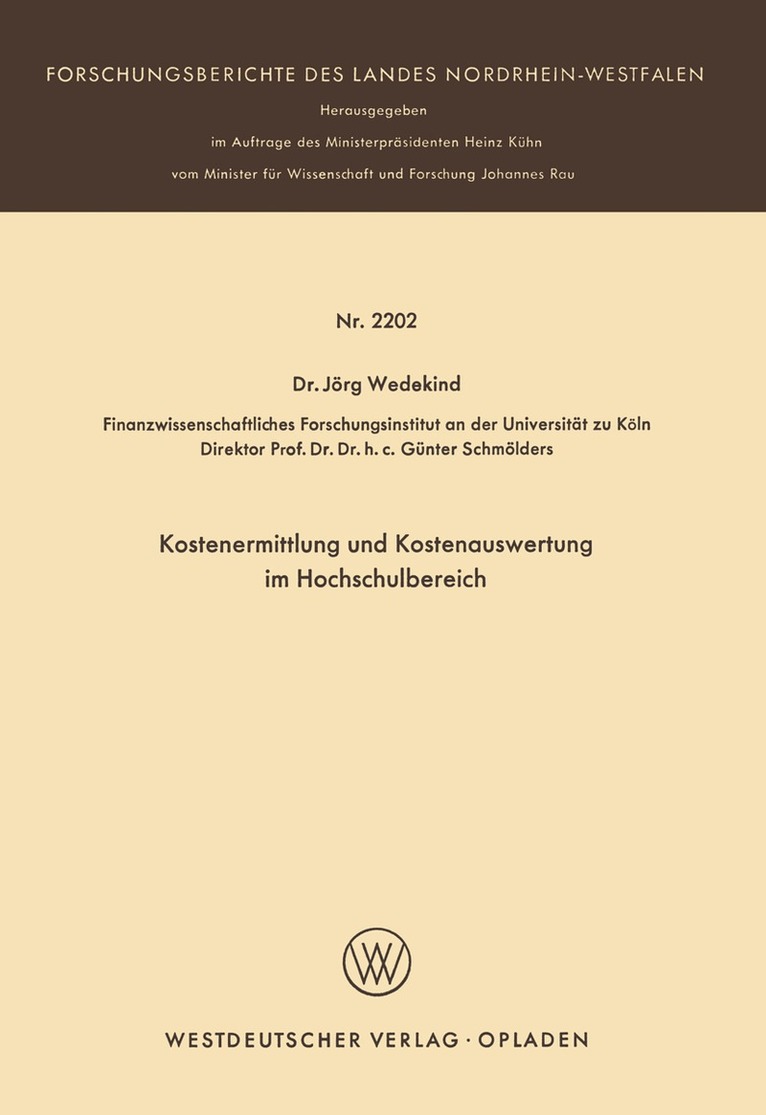 Jörg Wedekind - Kostenermittlung und Kostenauswertung im Hochschulbereich, Häftad