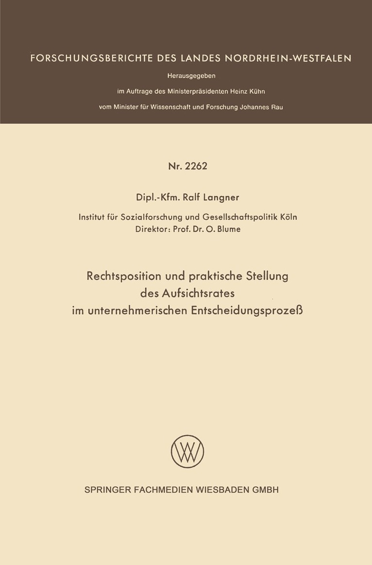 Ralf Langner - Rechtsposition und praktische Stellung des Aufsichtsrates im unternehmerischen Entscheidungsprozeß, Häftad