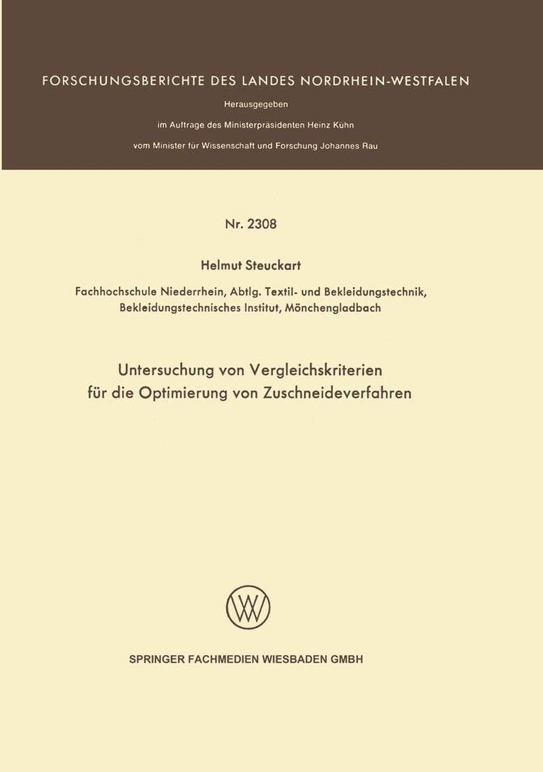 Helmut Steuckart - Untersuchung von Vergleichskriterien für die Optimierung von Zuschneideverfahren, Häftad