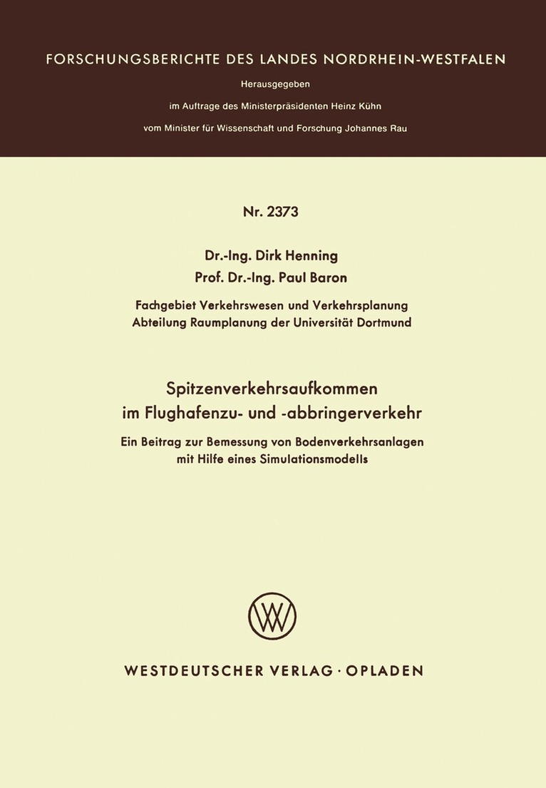 Dirk Henning - Spitzenverkehrsaufkommen im Flughafenzu- und -abbringerverkehr, Häftad