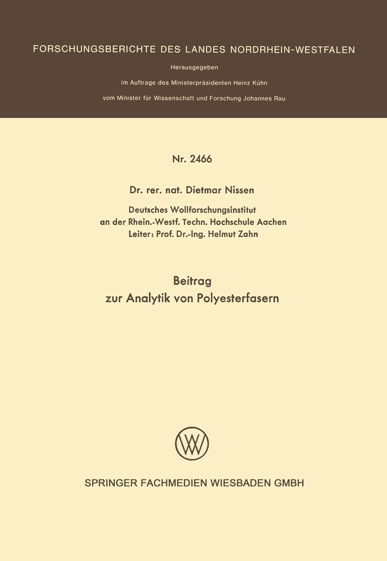 Dietmar Nissen - Beitrag zur Analytik von Polyesterfasern, Häftad