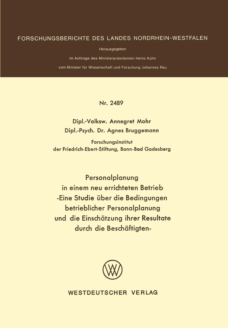 Annegret Mohr - Personalplanung in einem neu errichteten Betrieb, Häftad