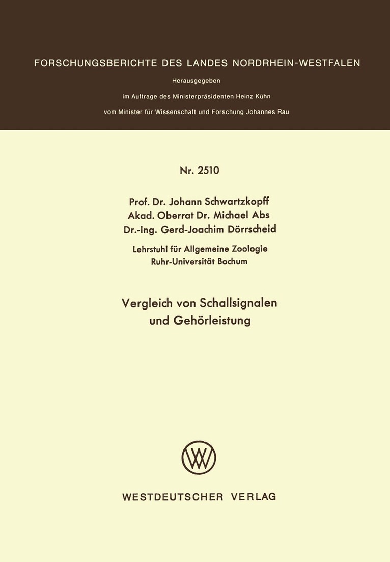 Johann Schwartzkopff - Vergleich von Schallsignalen und Gehörleistung, Häftad