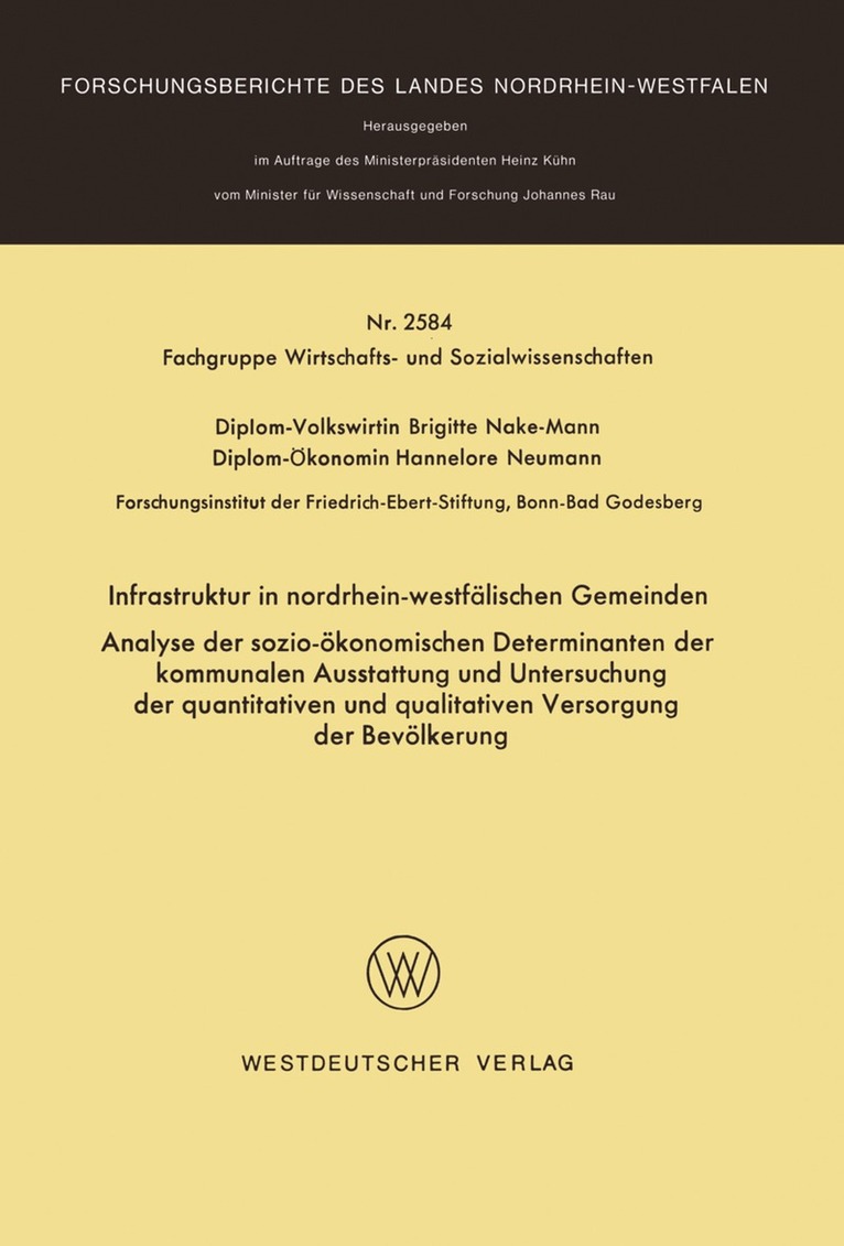 Brigitte Nake-Mann - Infrastruktur in nordrhein-westfälischen Gemeinden, Häftad