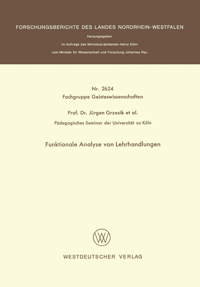 Jürgen Grzesik - Funktionale Analyse von Lehrhandlungen, Häftad