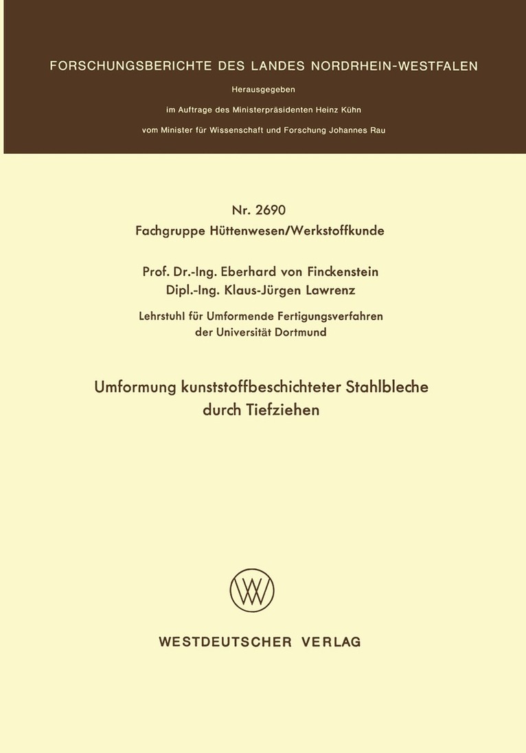 Eberhard von Finckenstein - Umformung kunststoffbeschichteter Stahlbleche durch Tiefziehen, Häftad
