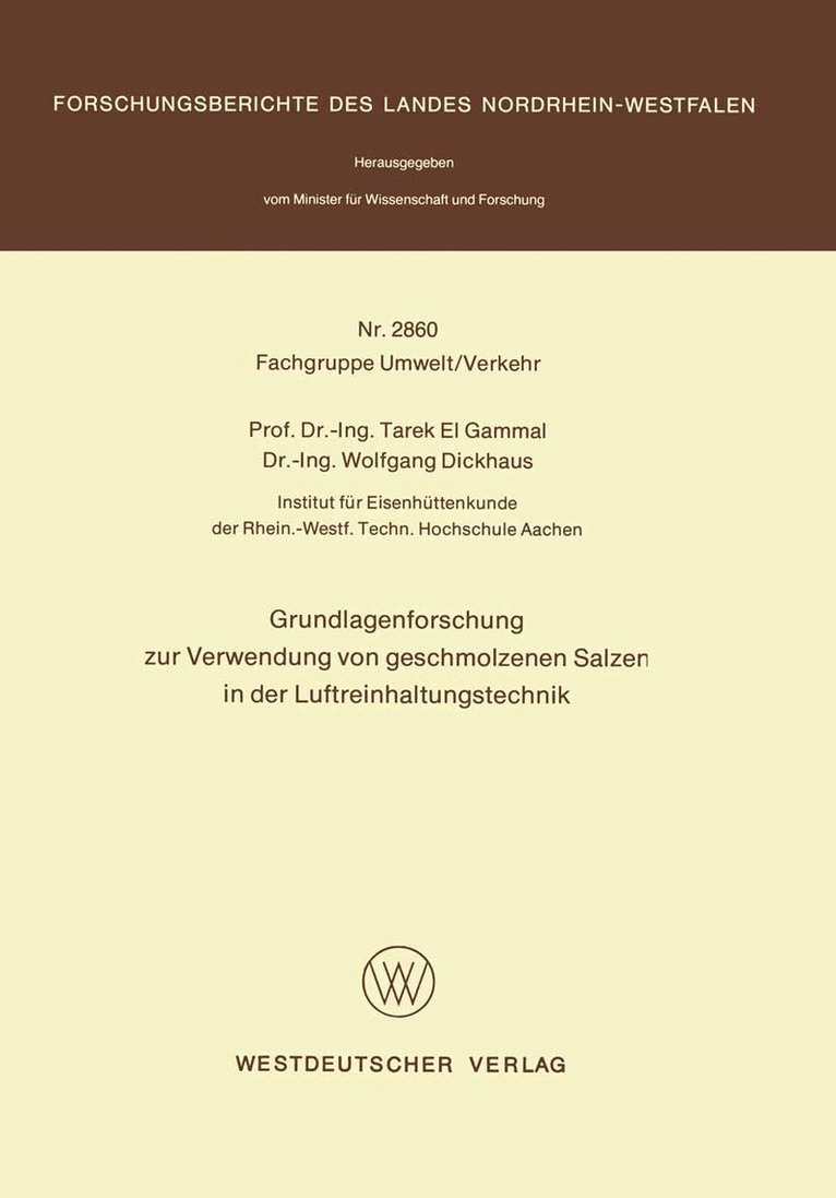 Tarek el Gammal - Grundlagenforschung zur Verwendung von geschmolzenen Salzen in der Luftreinhaltungstechnik, Häftad