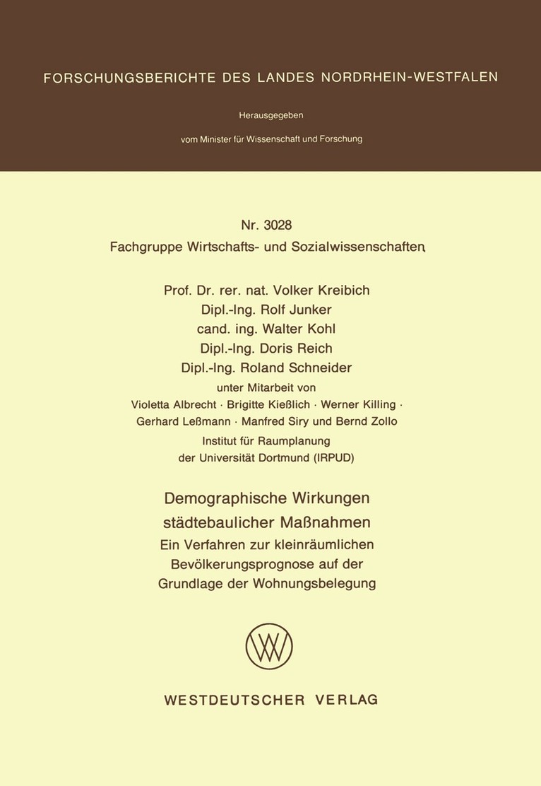 Volker Kreibich - Demographische Wirkungen städtebaulicher Maßnahmen, Häftad