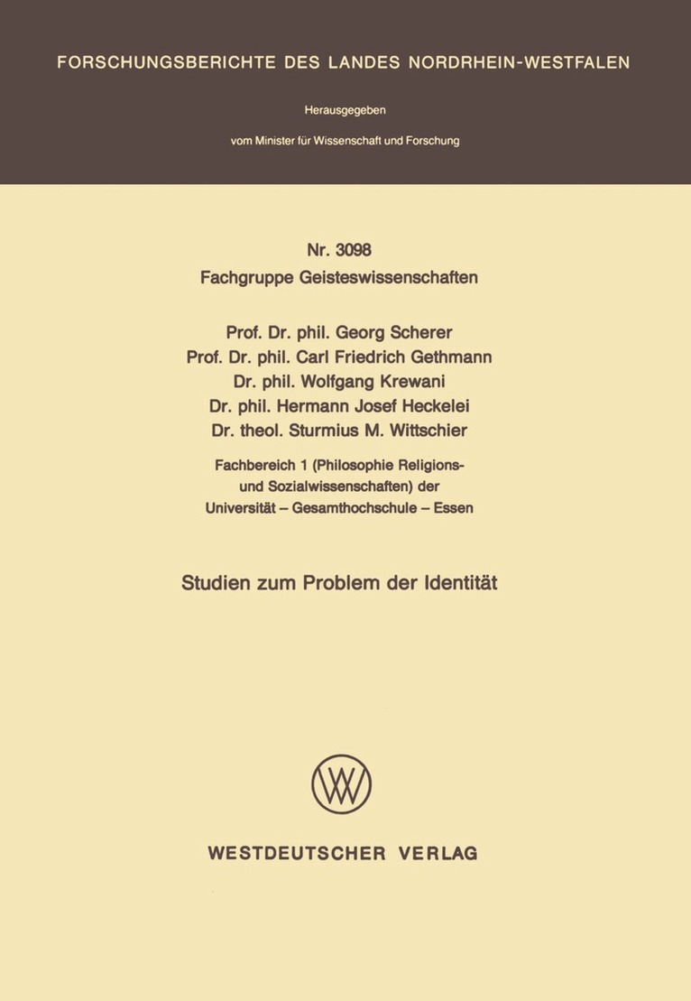Georg Scherer - Studien zum Problem der Identität, Häftad