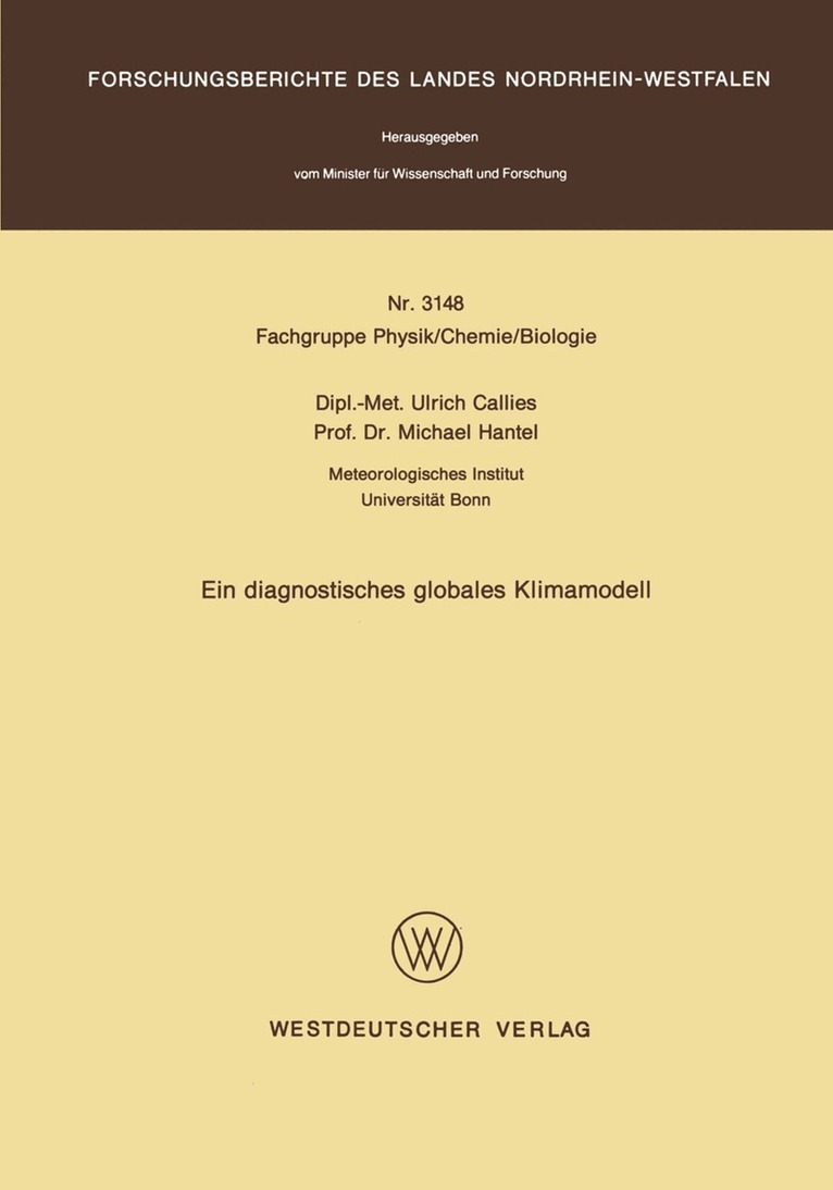 Ulrich Callies - Ein diagnostisches globales Klimamodell, Häftad