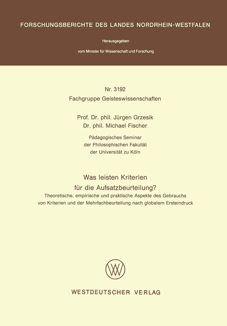 Jürgen Grzesik - Was leisten Kriterien für die Aufsatzbeurteilung?, Häftad