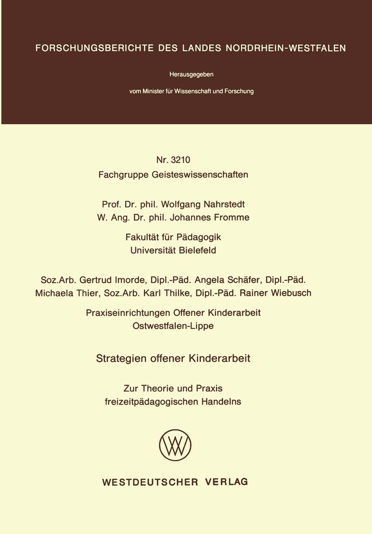 Wolfgang Nahrstedt - Strategien offener Kinderarbeit, Häftad