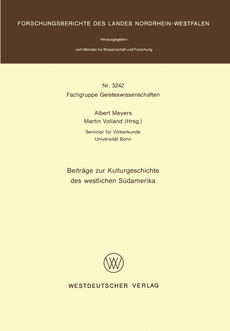 Albert Meyers, Martin Volland - Beiträge zur Kulturgeschichte des westlichen Südamerika, Häftad