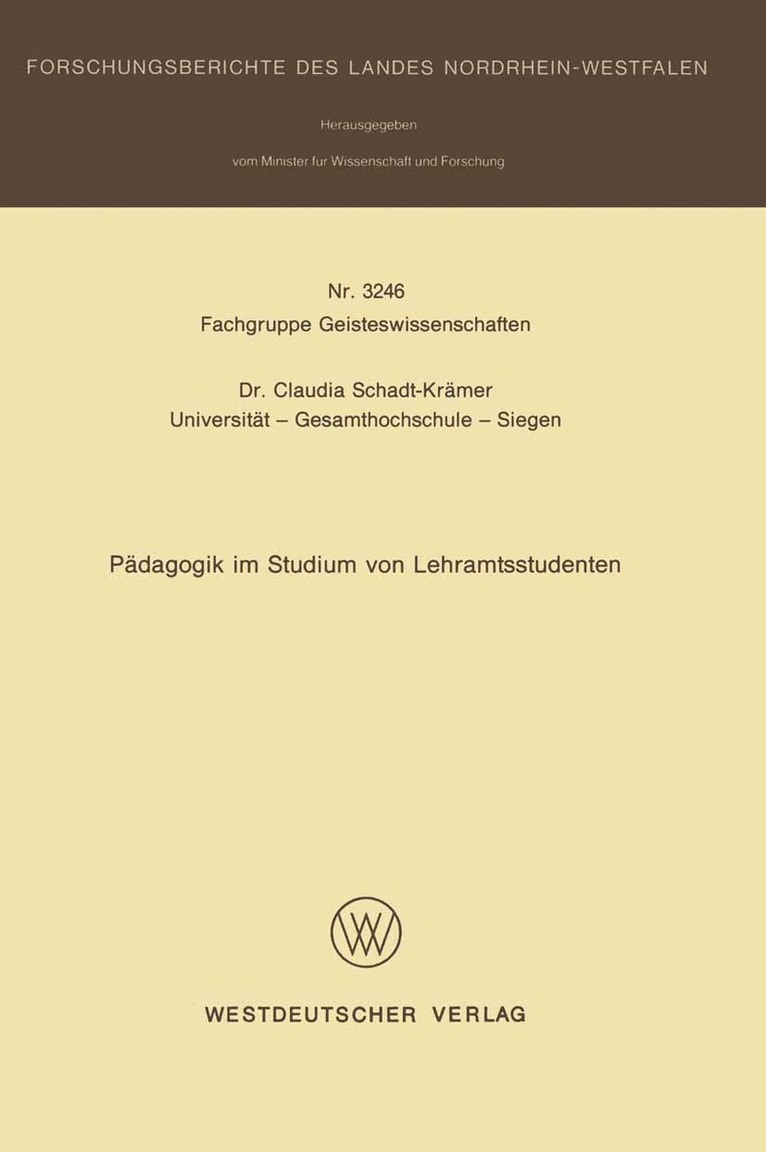 Claudia Schadt-Krämer - Pädagogik im Studium von Lehramtsstudenten, Häftad