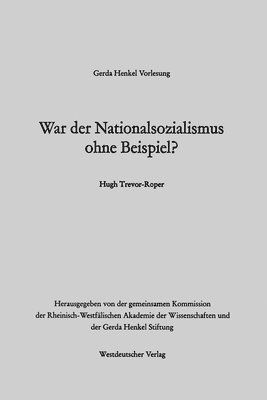 Hugh R. Trevor-Roper - War der Nationalsozialismus ohne Beispiel?, Häftad