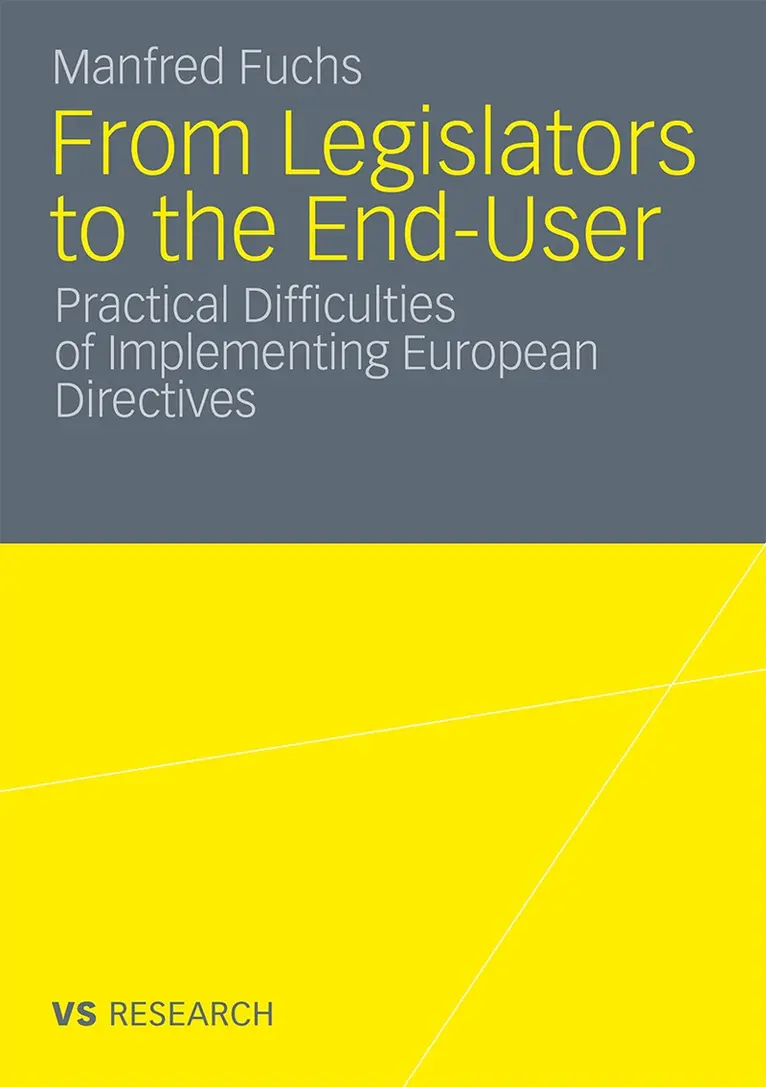 Manfred Fuchs - From Legislators to the End-User, Häftad. Tillgänglighet: Lägg i varukorg