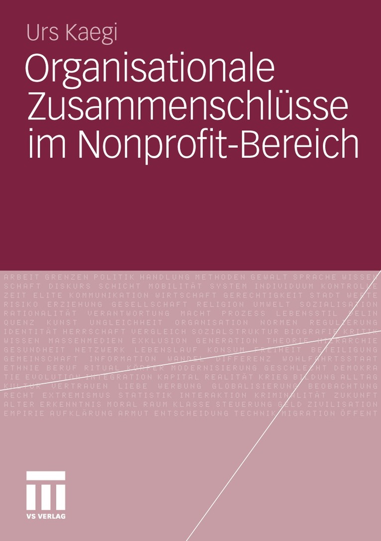 Urs Kaegi - Organisationale Zusammenschlüsse im Nonprofit-Bereich, Häftad