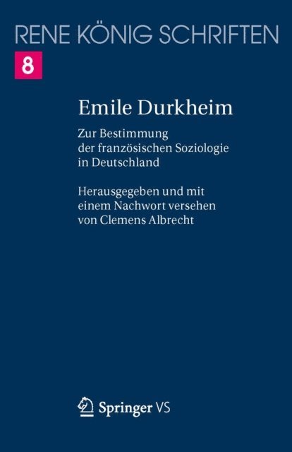 Rene Konig, Clemens Albrecht - Emile Durkheim, E-bok