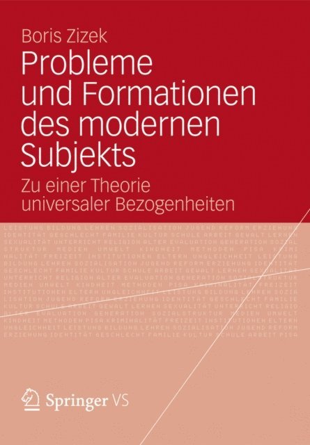 Boris Zizek - Probleme und Formationen des modernen Subjekts, E-bok
