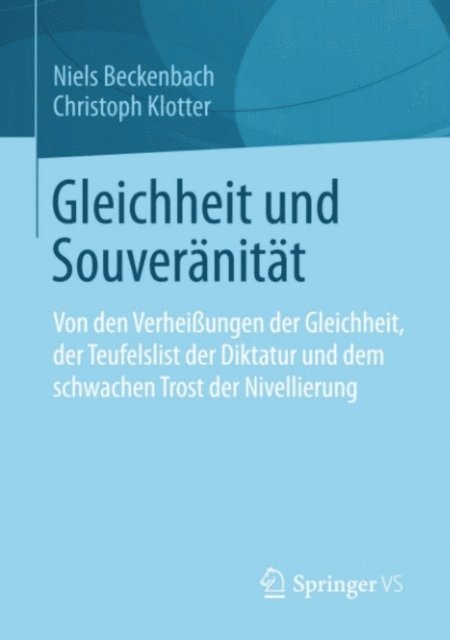 Christoph Klotter, Niels Beckenbach - Gleichheit und Souveränität, E-bok