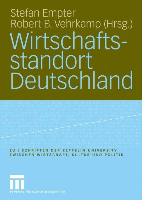 Robert B. Vehrkamp, Stefan Empter - Wirtschaftsstandort Deutschland, E-bok