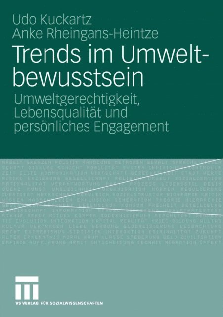 Anke Rheingans-Heintze, Udo Kuckartz, Umweltbundesamt - Trends im Umweltbewusstsein, E-bok