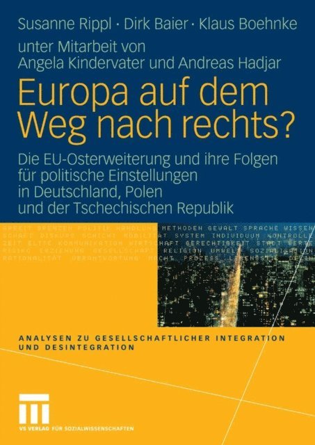 Klaus Boehnke, Dirk Baier, Susanne Rippl - Europa auf dem Weg nach rechts?, E-bok
