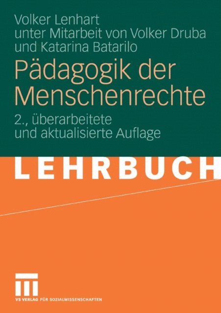 Volker Lenhart - Pädagogik der Menschenrechte, E-bok