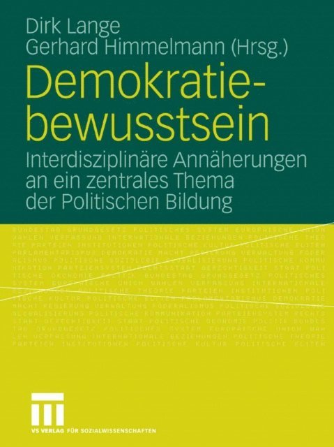 Gerhard Himmelmann, Dirk Lange - Demokratiebewusstsein, E-bok