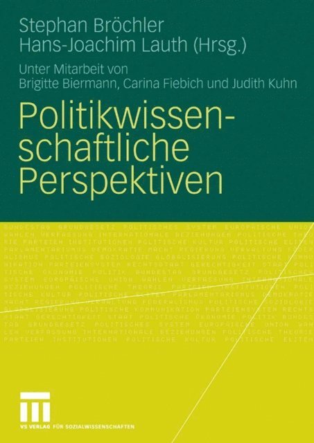 Hans-Joachim Lauth, Stephan Brochler - Politikwissenschaftliche Perspektiven, E-bok