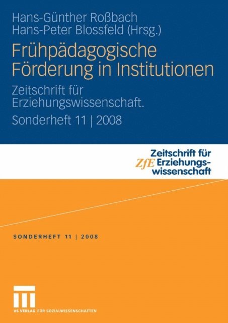 Hans-Peter Blossfeld, Hans-Gunther Robach - Frühpädagogische Förderung in Institutionen, E-bok