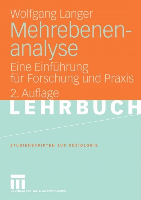 Wolfgang Langer - Mehrebenenanalyse, E-bok