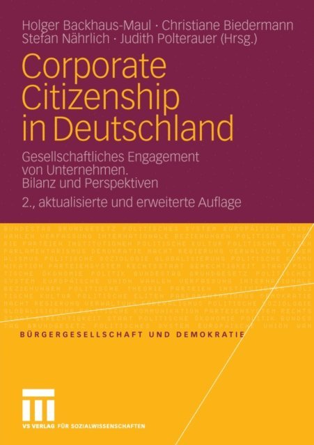 Judith Polterauer, Stefan Nahrlich, Christiane Biedermann, Holger Backhaus-Maul - Corporate Citizenship in Deutschland, E-bok