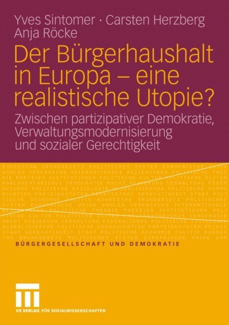 Anja Rocke, Carsten Herzberg, Yves Sintomer - Der Bürgerhaushalt in Europa - eine realistische Utopie?, E-bok