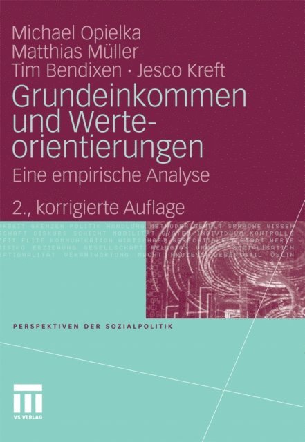 Jesco Kreft, Tim Bendixen, Matthias Muller, Michael Opielka - Grundeinkommen und Werteorientierungen, E-bok