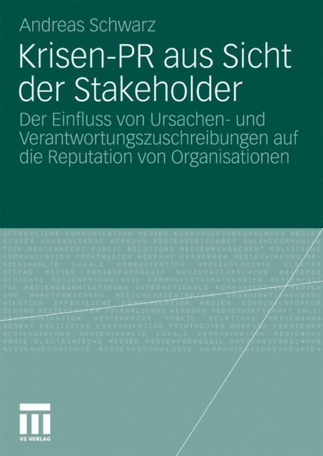 Andreas Schwarz - Krisen-PR aus Sicht der Stakeholder, E-bok