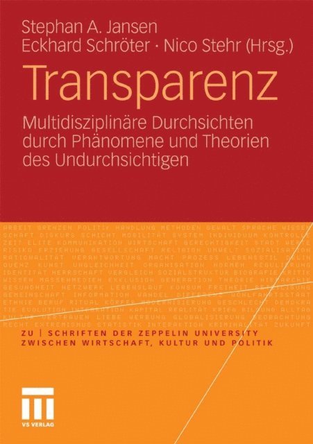 Nico Stehr, Eckhard Schroter, Stephan A. Jansen - Transparenz, E-bok