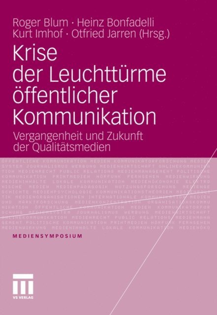 Otfried Jarren, Kurt Imhof, Heinz Bonfadelli, Roger Blum - Krise der Leuchttürme öffentlicher Kommunikation, E-bok