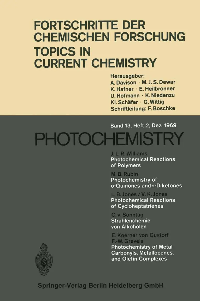 J. L. R. Williams, M. B. Rubin, L. B. Jones, V. K. Jones, C v. Sonntag, E. Koerner von Gustorf, F.-W. Grevels - Photochemistry, Häftad. Tillgänglighet: Lägg i varukorg