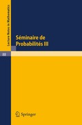 Sminaire de Probabilits III